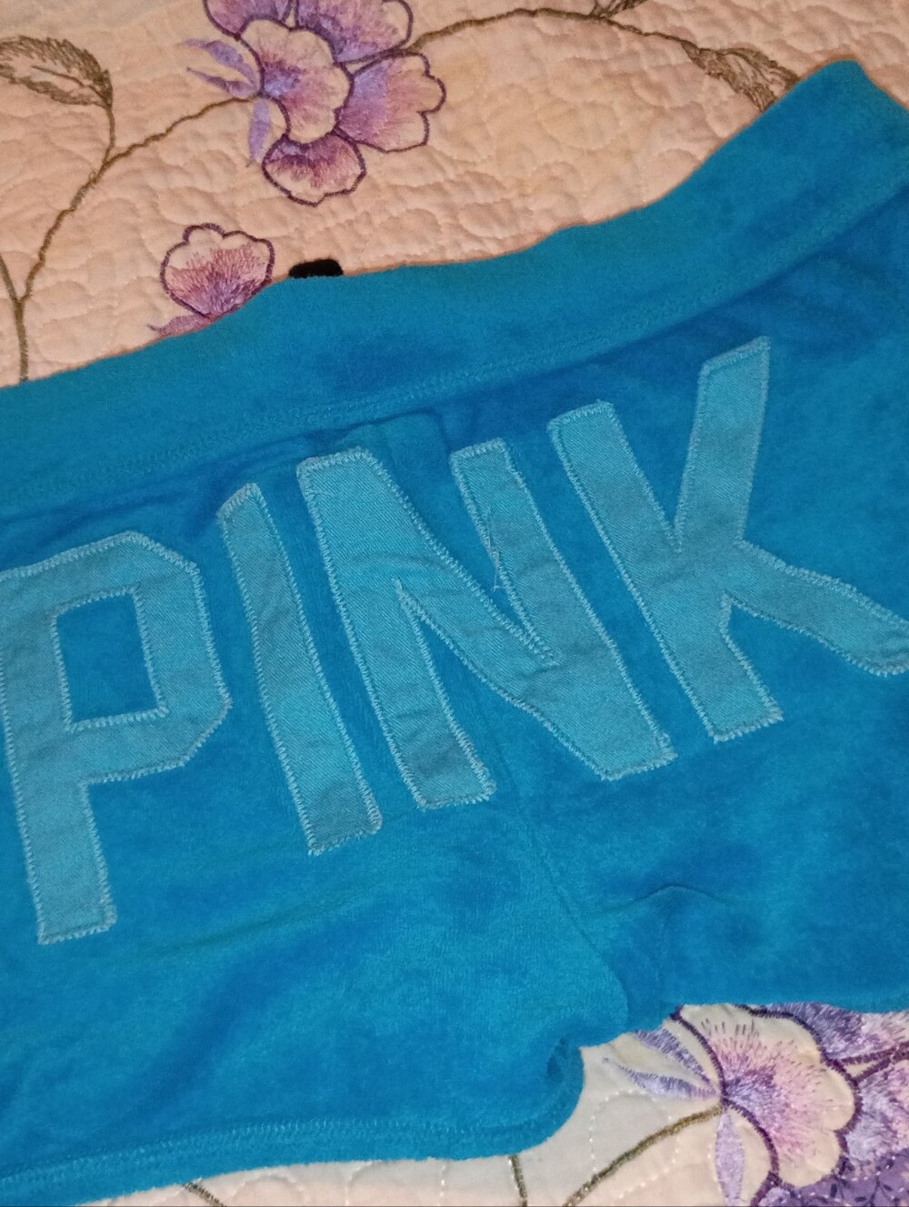 Vintage Y2K Terry Cloth Victoria Secret Pink Bling Mini Short Shorts M 8